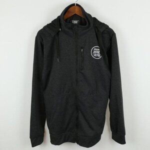 Running Man Hot Chocolate 15K/5K Men's Large Gray Full Zip Hooded Jacket